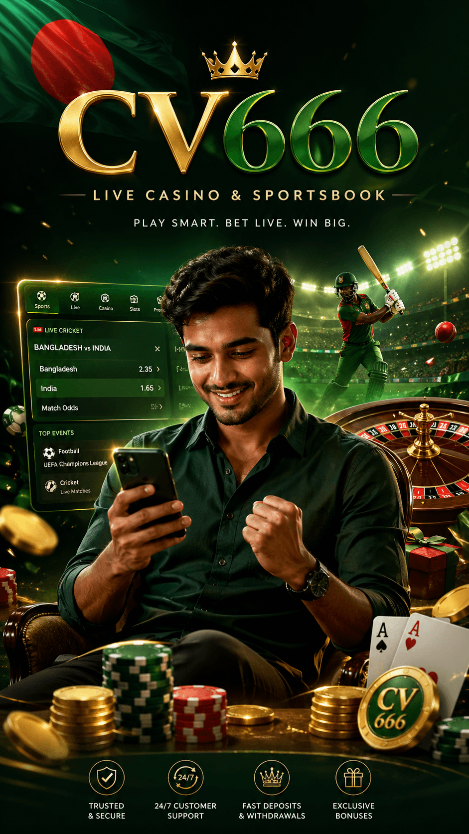 cv666 Bangladesh casino hero player image