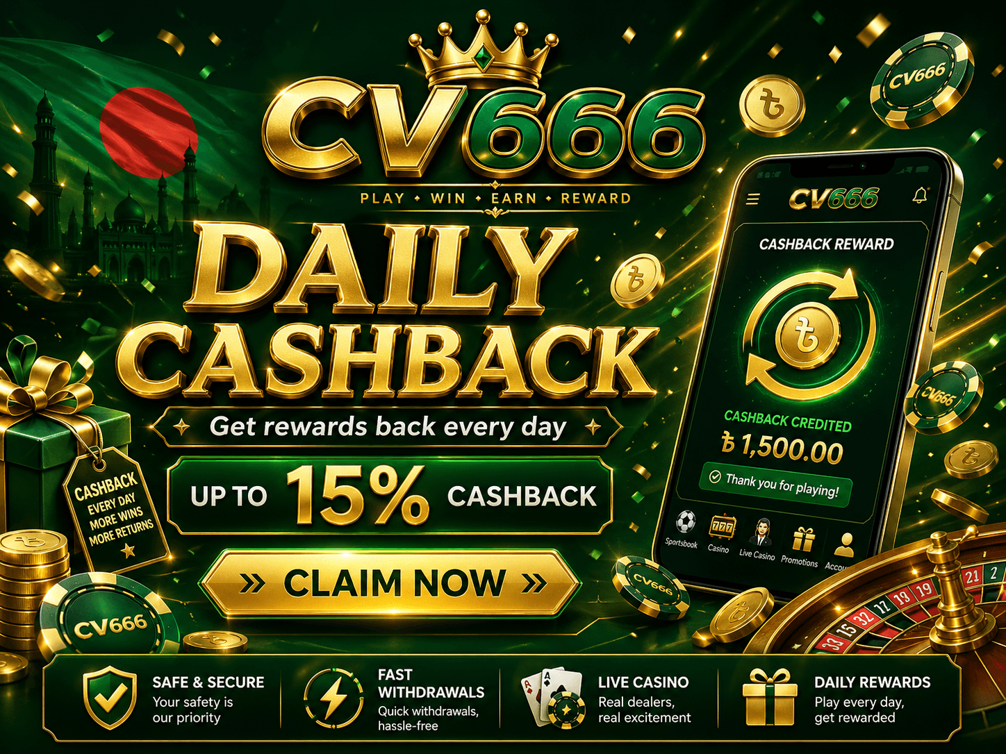 cv666 daily cashback promotion banner