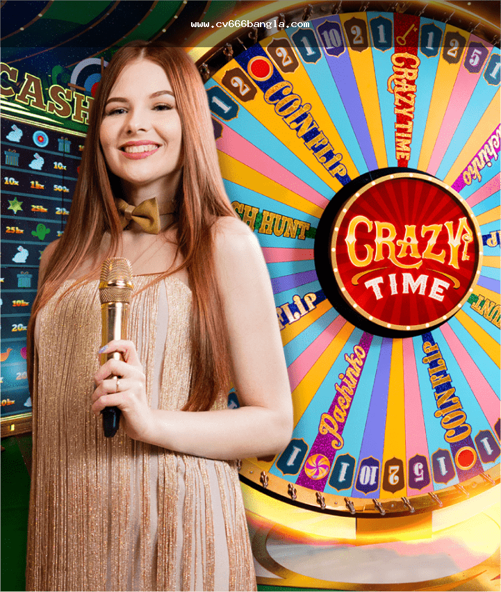 Evolution Crazy Time type live game show wheel conceptual scene